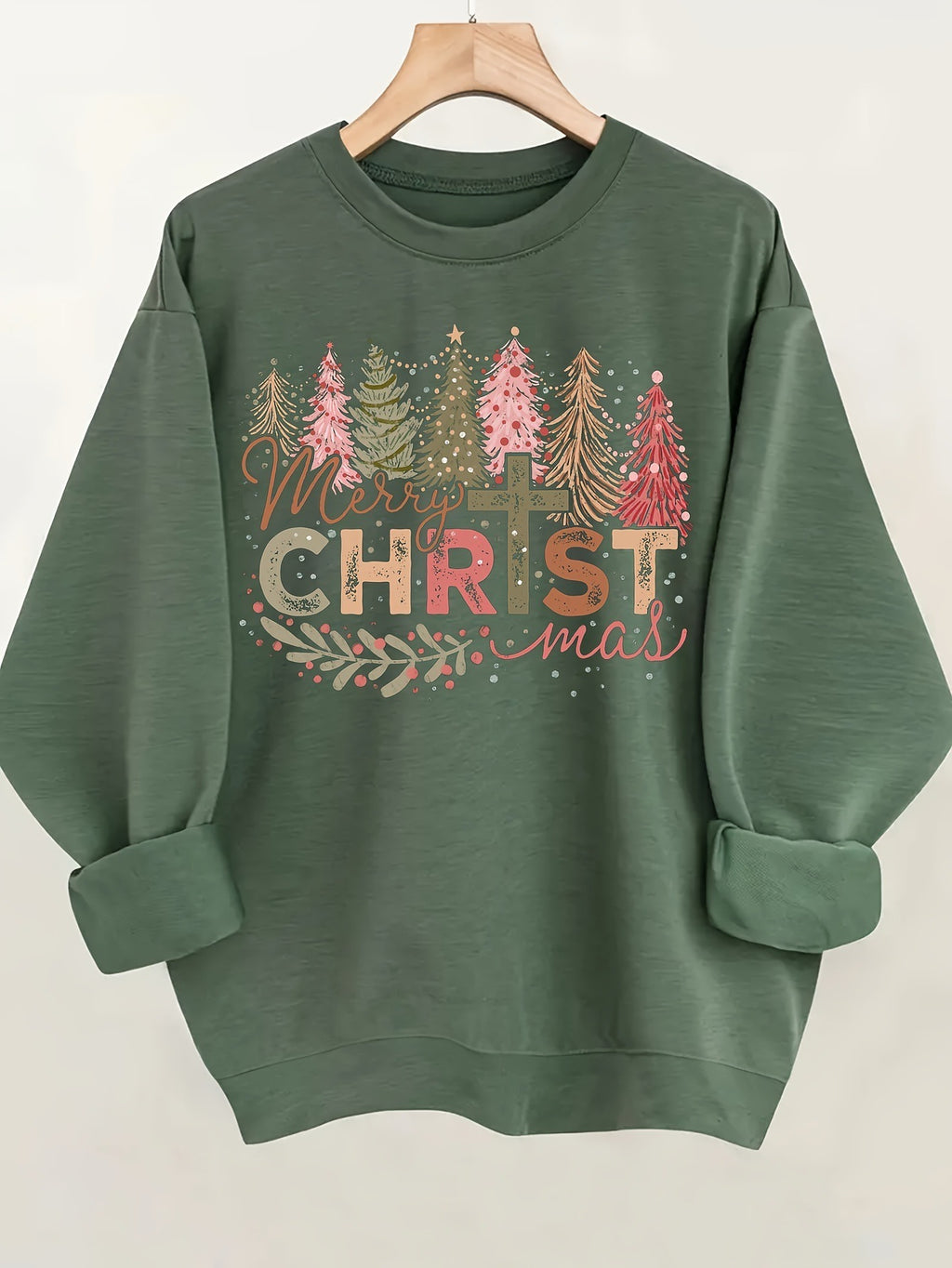 Christmas European American Fashion Floral Print Women's Sweater